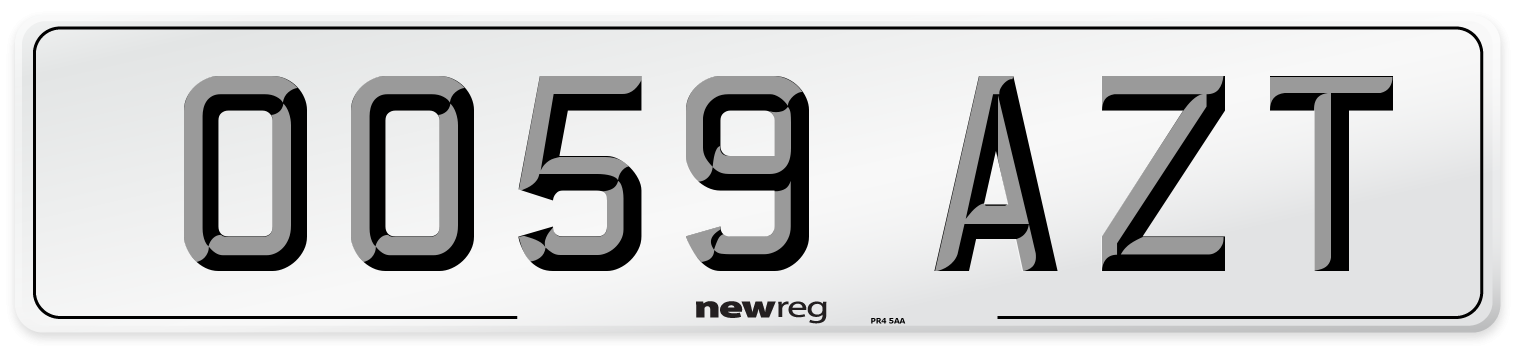OO59 AZT Number Plate from New Reg